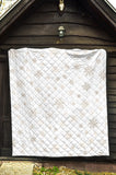 Snowflake Pattern White Background Premium Quilt