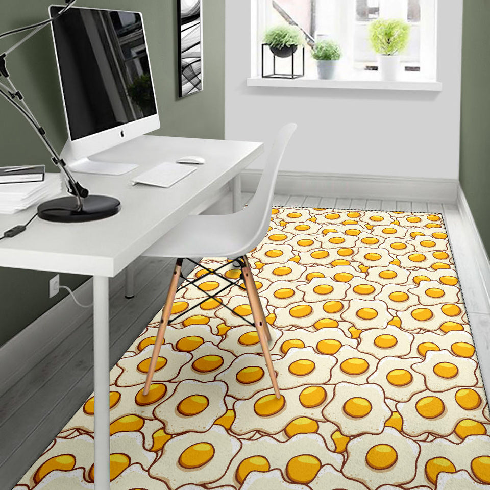 Fried Eggs Pattern Print Design 02 Area Rug