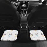 Cute Siberian Husky Pattern Front And Back Car Mats