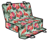 Beautiful Flamingo Tropical Palm Leaves Hibiscus Pateern Background Dog Car Seat Covers