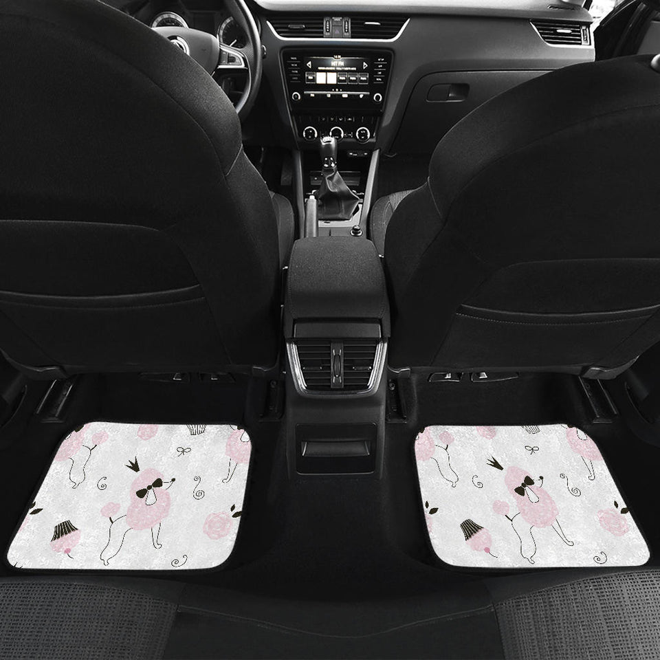 Poodle Dog Rose Cake Pattern Front And Back Car Mats
