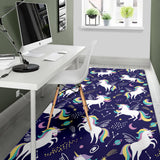 Hand Drawn Cute Unicorn Star Planet Area Rug