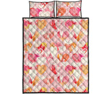 Hand drawn heart design pattern Quilt Bed Set