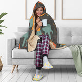 Electric Guitars Pattern Hooded Blanket