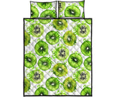 Watercolor kiwi pattern Quilt Bed Set