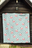 Cute Cow Flower Pattern Premium Quilt