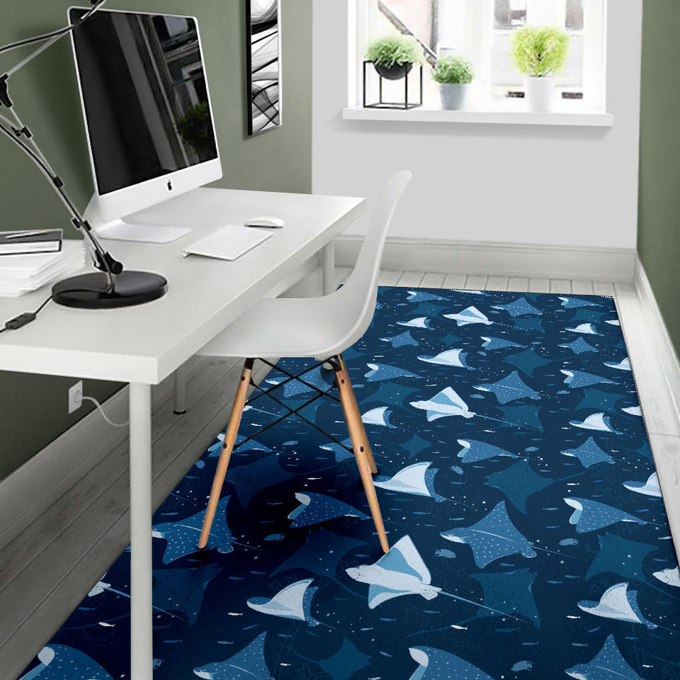 Stingray Pattern Print Design 04 Area Rug