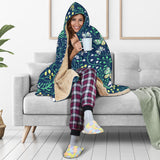 Butterfly Leaves Pattern Hooded Blanket