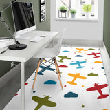 Airplane Star Cloud Colorful Area Rug