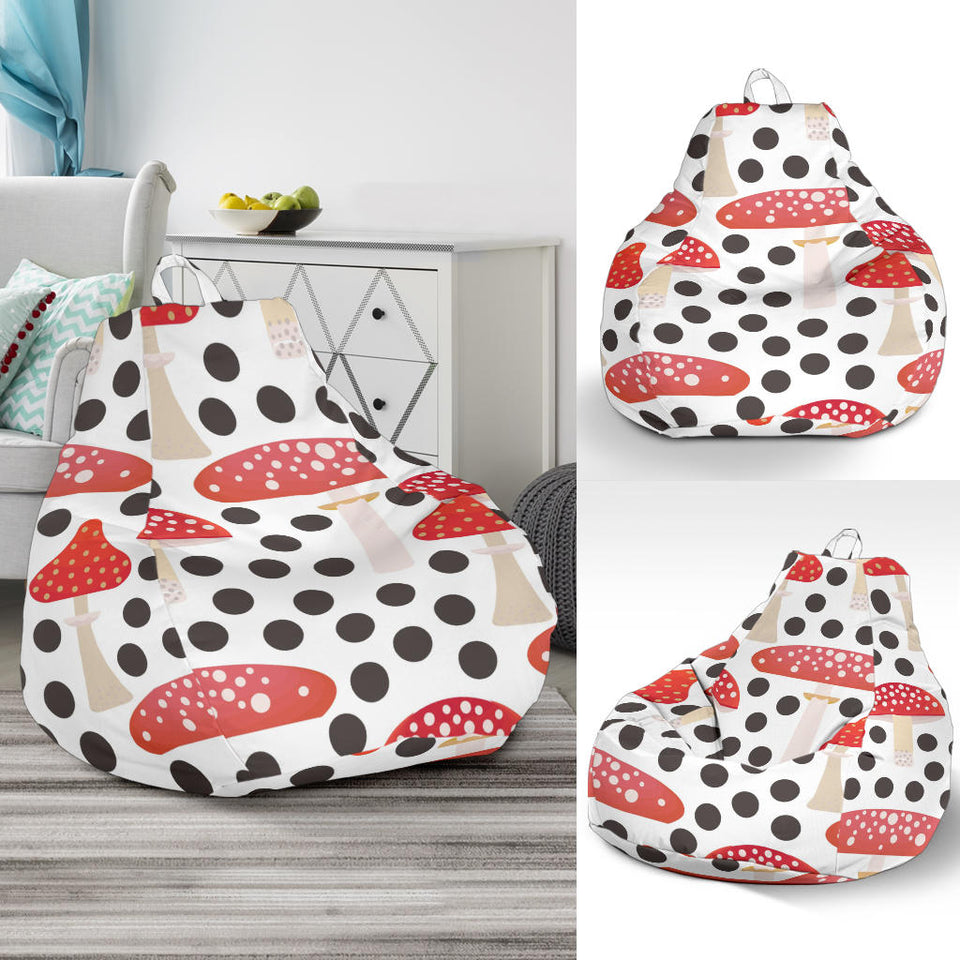 Red Mushroom Dot Pattern Bean Bag Cover