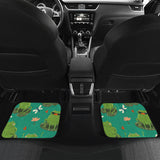 Cute Frog Dragonfly Design Pattern Front And Back Car Mats