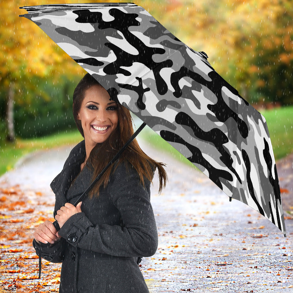 Black White Camo Camouflage Pattern Umbrella