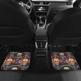 Sugar Skulls Flower Maxican Pattern Front And Back Car Mats