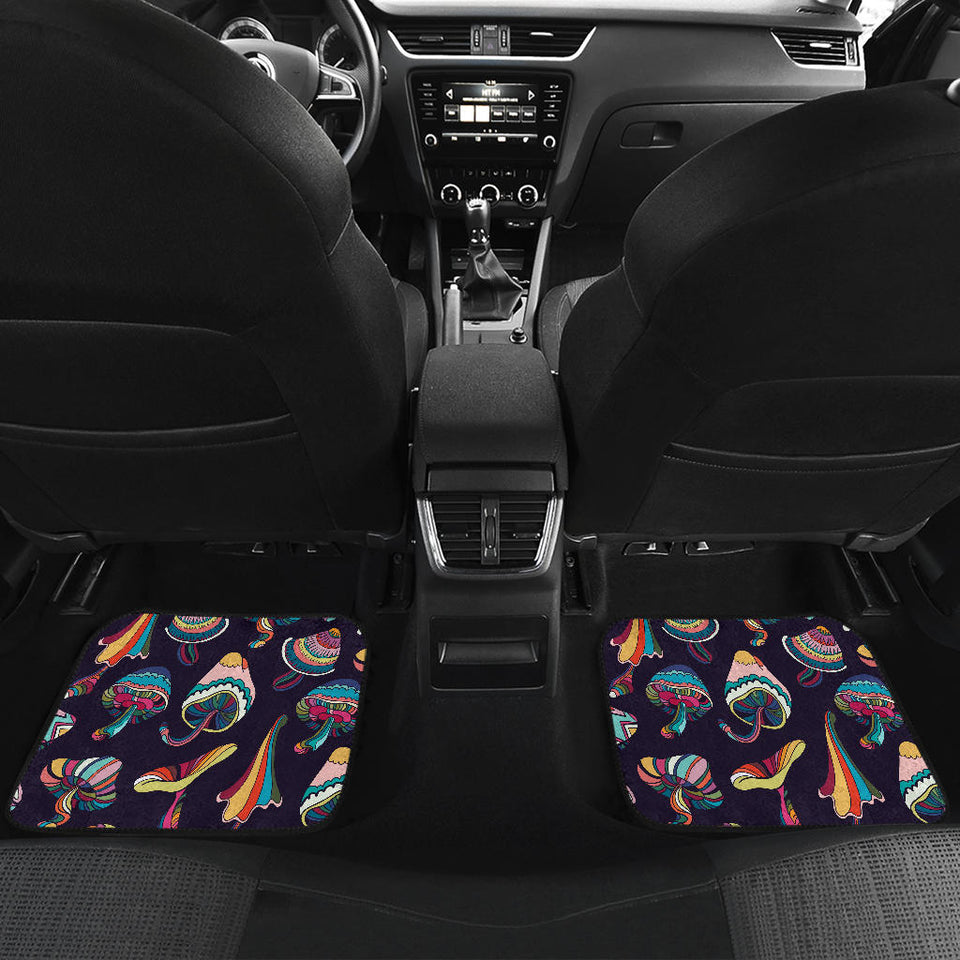 Colorful Mushroom Pattern Front And Back Car Mats
