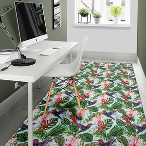 Hummingbird Pattern Print Design 05 Area Rug