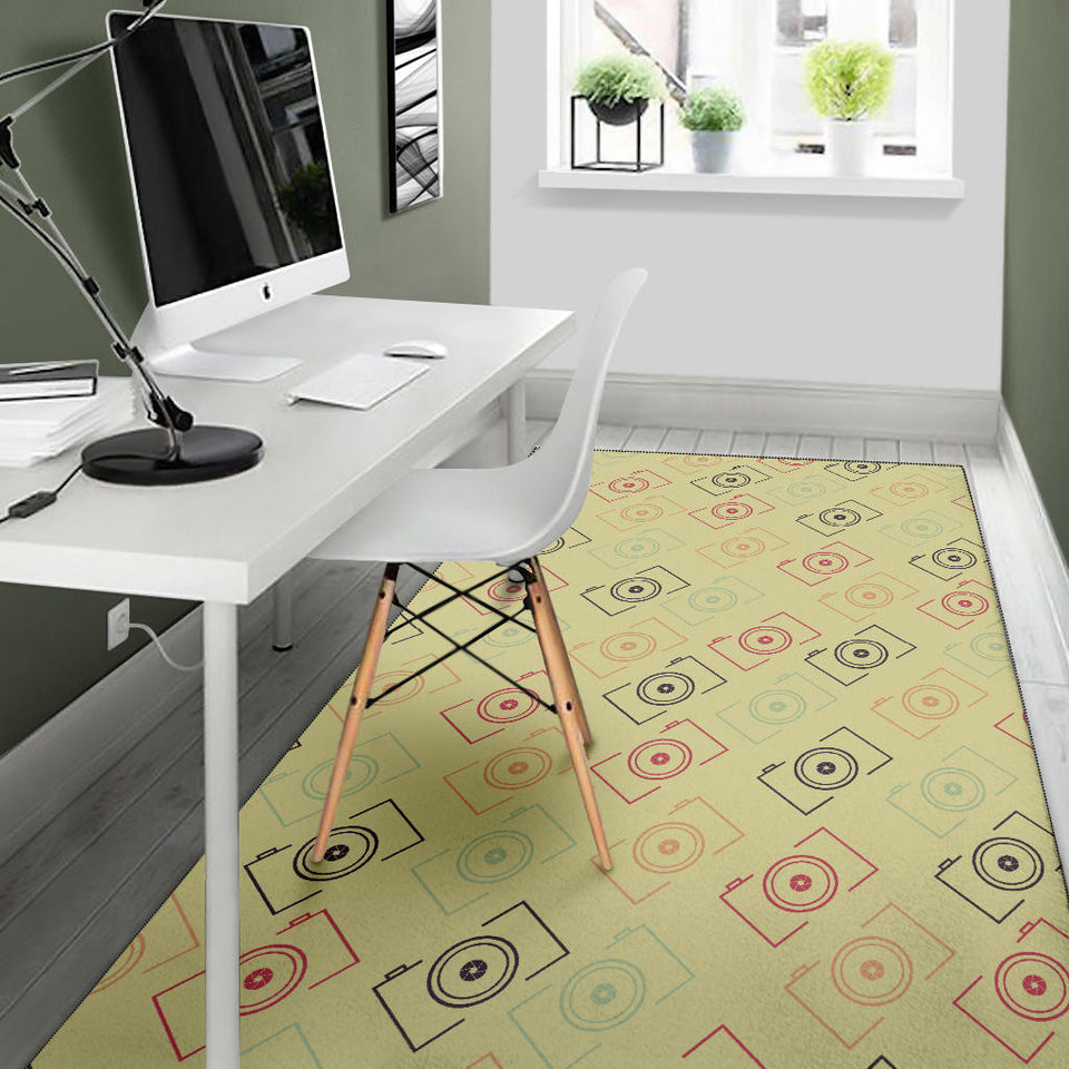 Camera Pattern Print Design 01 Area Rug