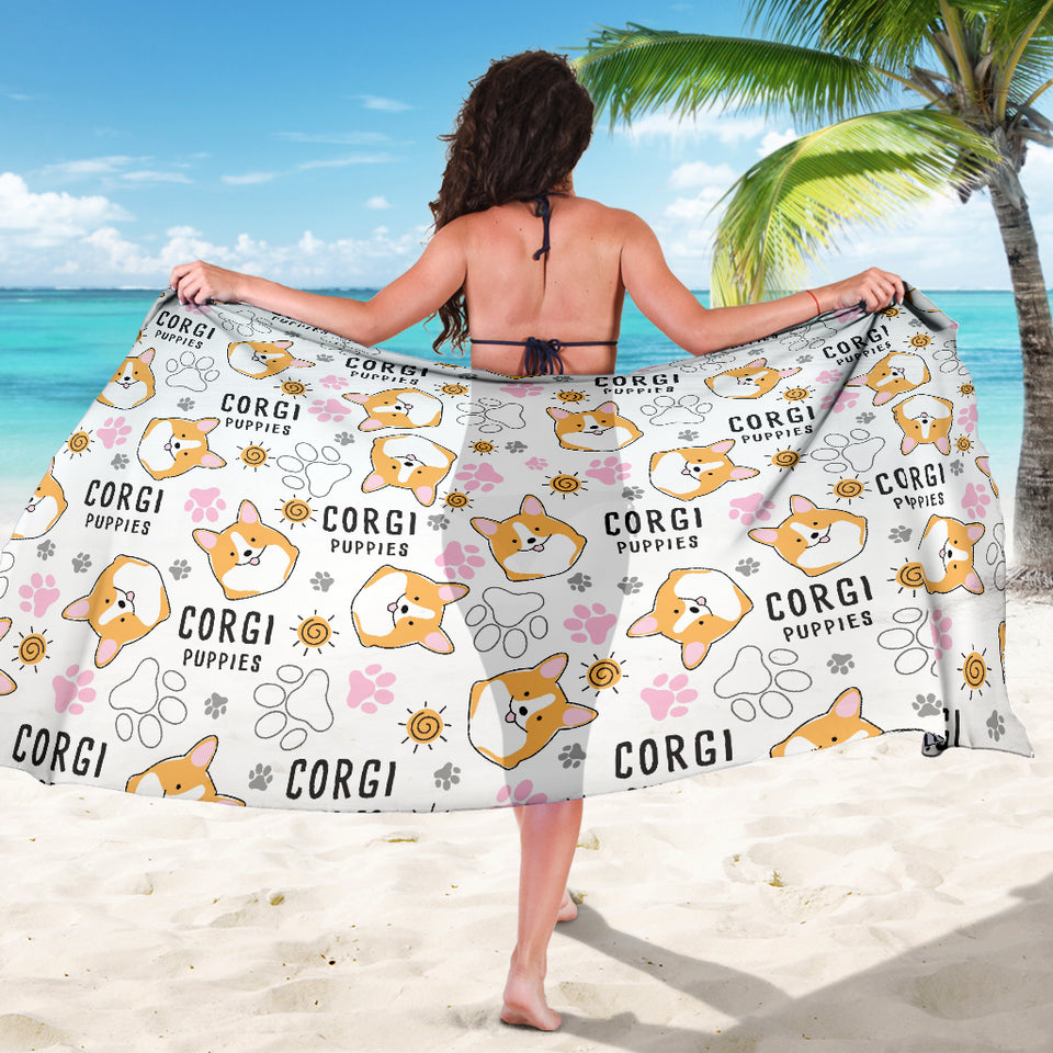 Corgi Dog Pattern Sarong