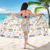 Corgi Dog Pattern Sarong