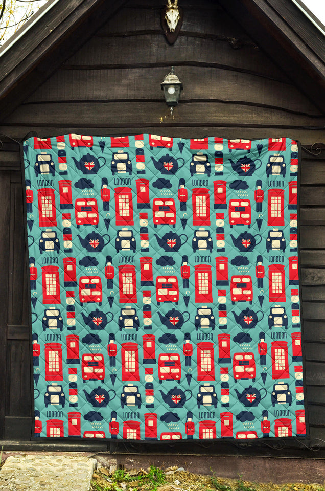 British Pattern Print Design 04 Premium Quilt