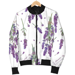 Lavender Flower Design Pattern Women'S Bomber Jacket