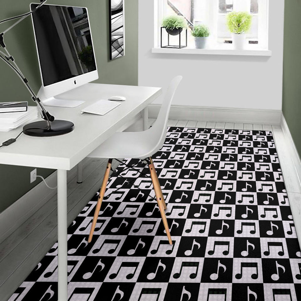 Music Notes Pattern Print Design 01 Area Rug