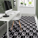 Music Notes Pattern Print Design 01 Area Rug