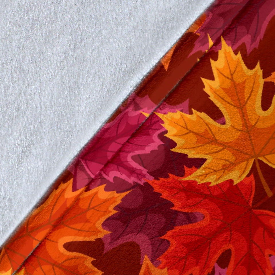 Autumn Maple Leaf Pattern Premium Blanket