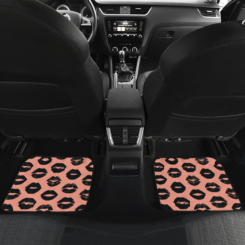 Lips Pattern Print Design 02 Front and Back Car Mats
