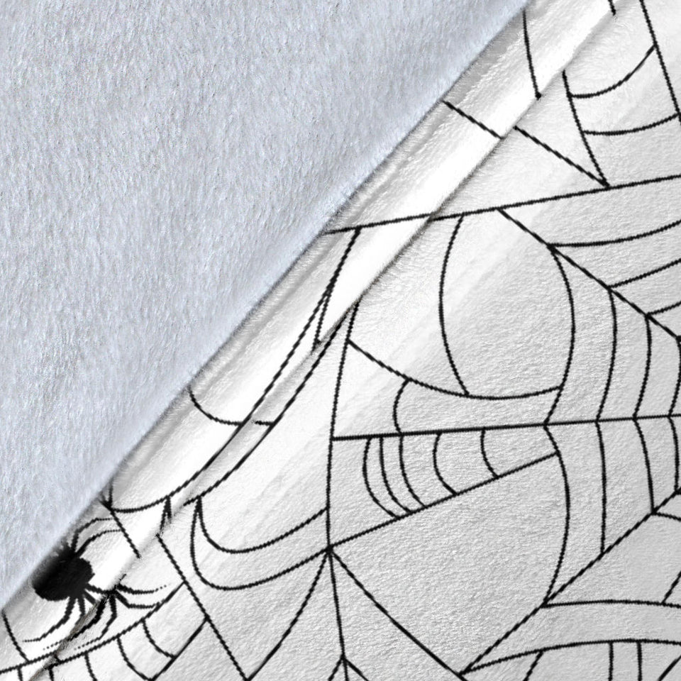 Spider Web Cobweb Pattern White Background Premium Blanket