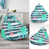 Cute Octopuses Heart Striped Background Bean Bag Cover