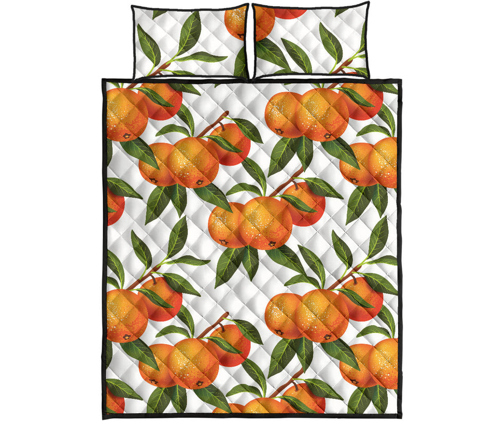 Oranges pattern background Quilt Bed Set
