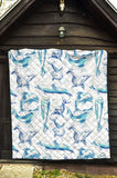 Watercolor Dolphin Pattern Premium Quilt
