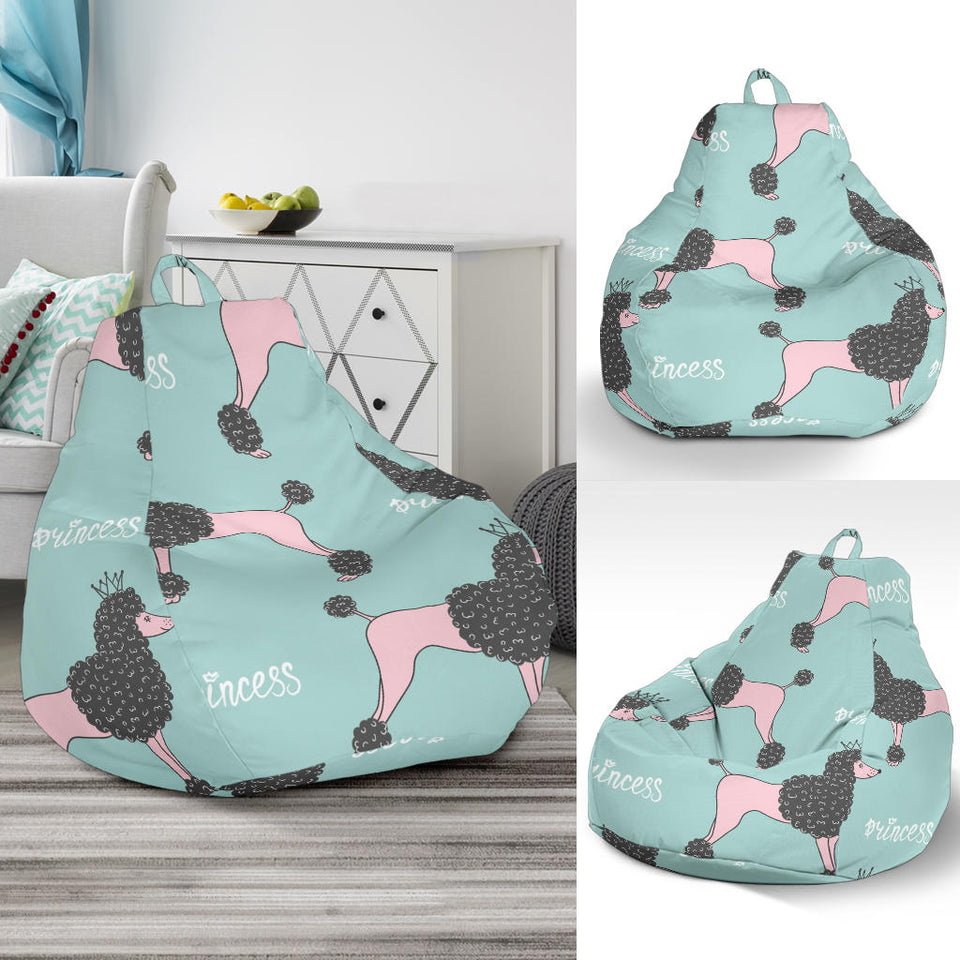 Poodle Dog Green Background Bean Bag Cover