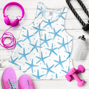 Watercolor starfish pattern Women Racerback Tank Top