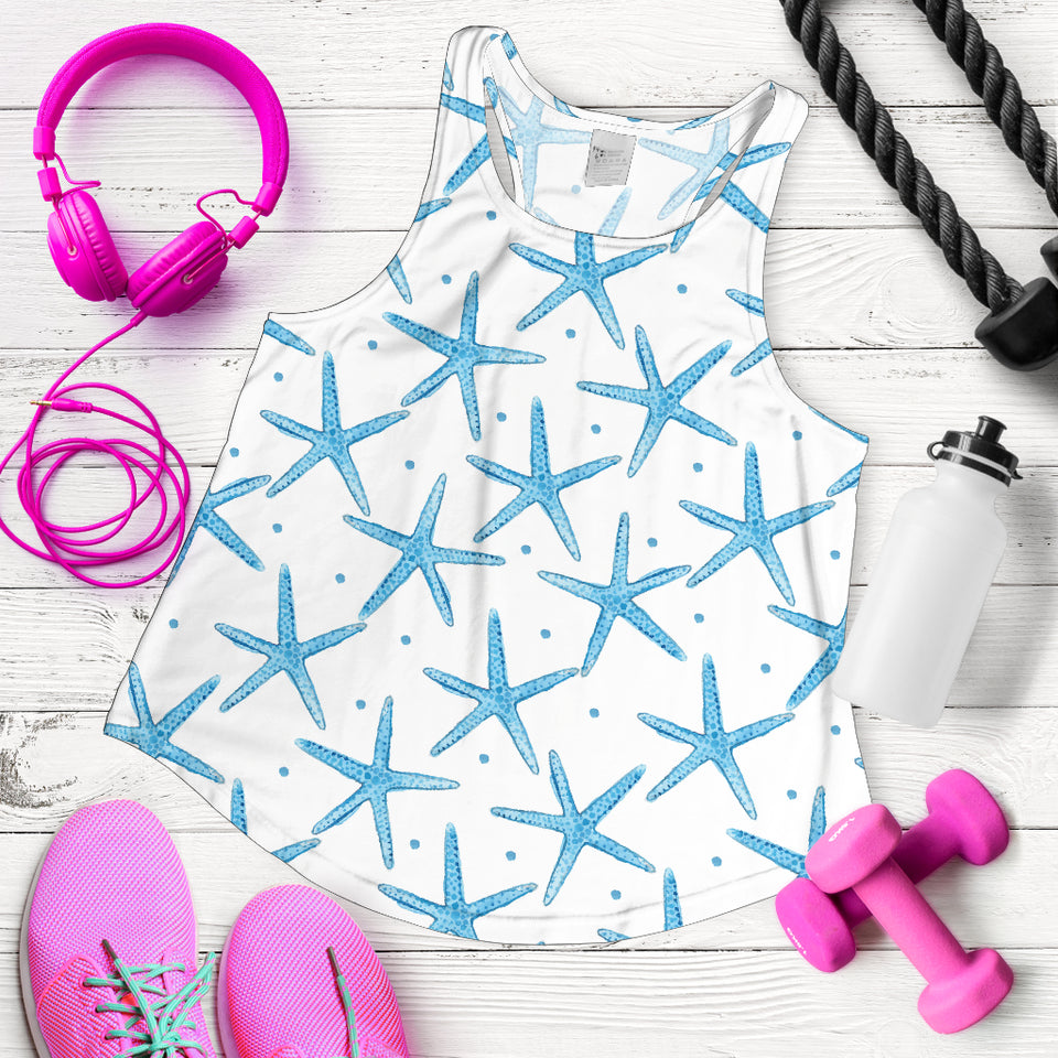 Watercolor starfish pattern Women Racerback Tank Top