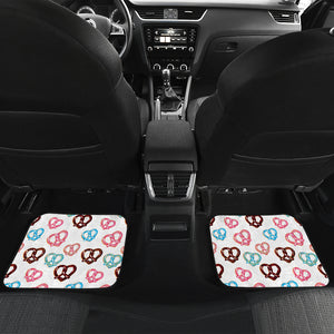 Pretzels Pattern Print Design 04 Front and Back Car Mats