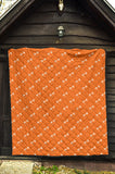 Engine Piston Orange Background Pattern Print Design 05 Premium Quilt