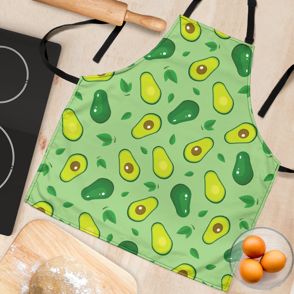 Avocado Pattern Green Background Adjustable Apron