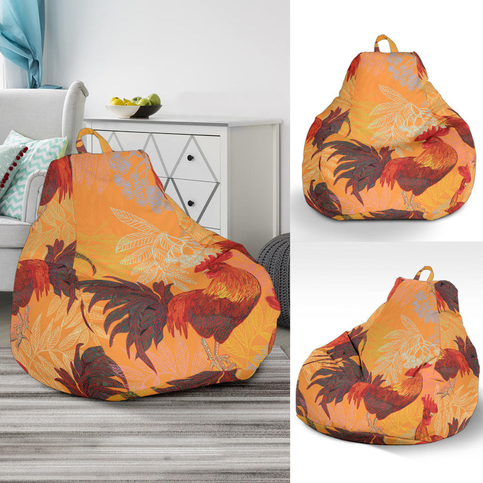 Red Rooster Chicken Cock Pattern Bean Bag Cover