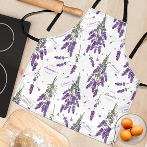 Lavender Flower Design Pattern Adjustable Apron