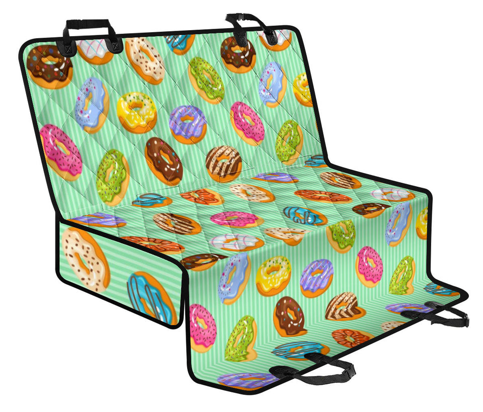 Colorful Donut Pattern Green Background Dog Car Seat Covers