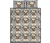 Happy pug pattern Quilt Bed Set