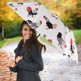 Cool Rooster Chicken Cock Floral Ornament Background Umbrella