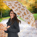 Cute Corgis Pattern Pink Background Umbrella