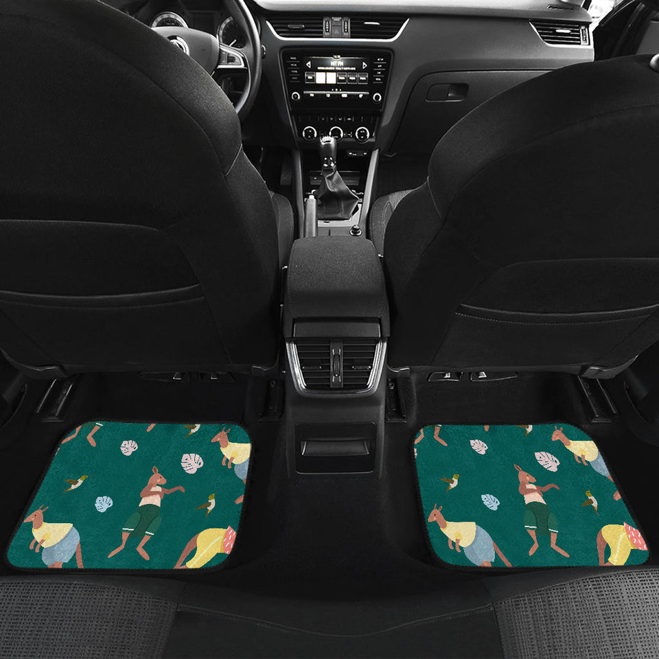 Kangaroo Leaves Pattern Front And Back Car Mats