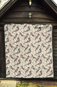 Pigeon Pattern Print Design 04 Premium Quilt