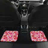 Lips Pattern Print Design 01 Front and Back Car Mats