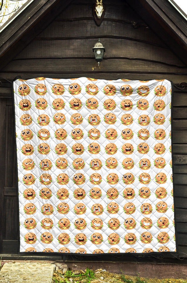 Hamburger Pattern Print Design 04 Premium Quilt