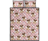 Cute unicorn pug pattern Quilt Bed Set
