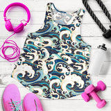 Japanese wave pattern Women Racerback Tank Top